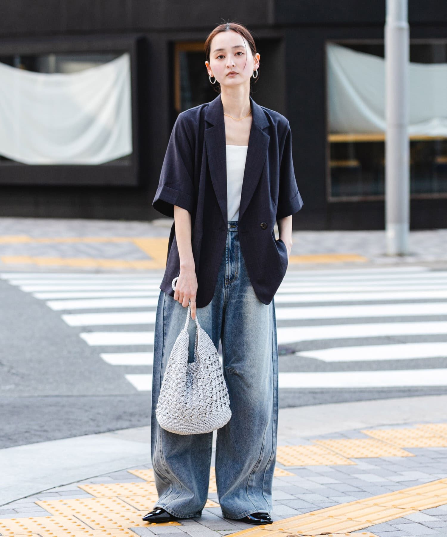 SENSE OF PLACE by URBAN RESEARCH「メタリックヤーンバッグ」|かごバッグ|