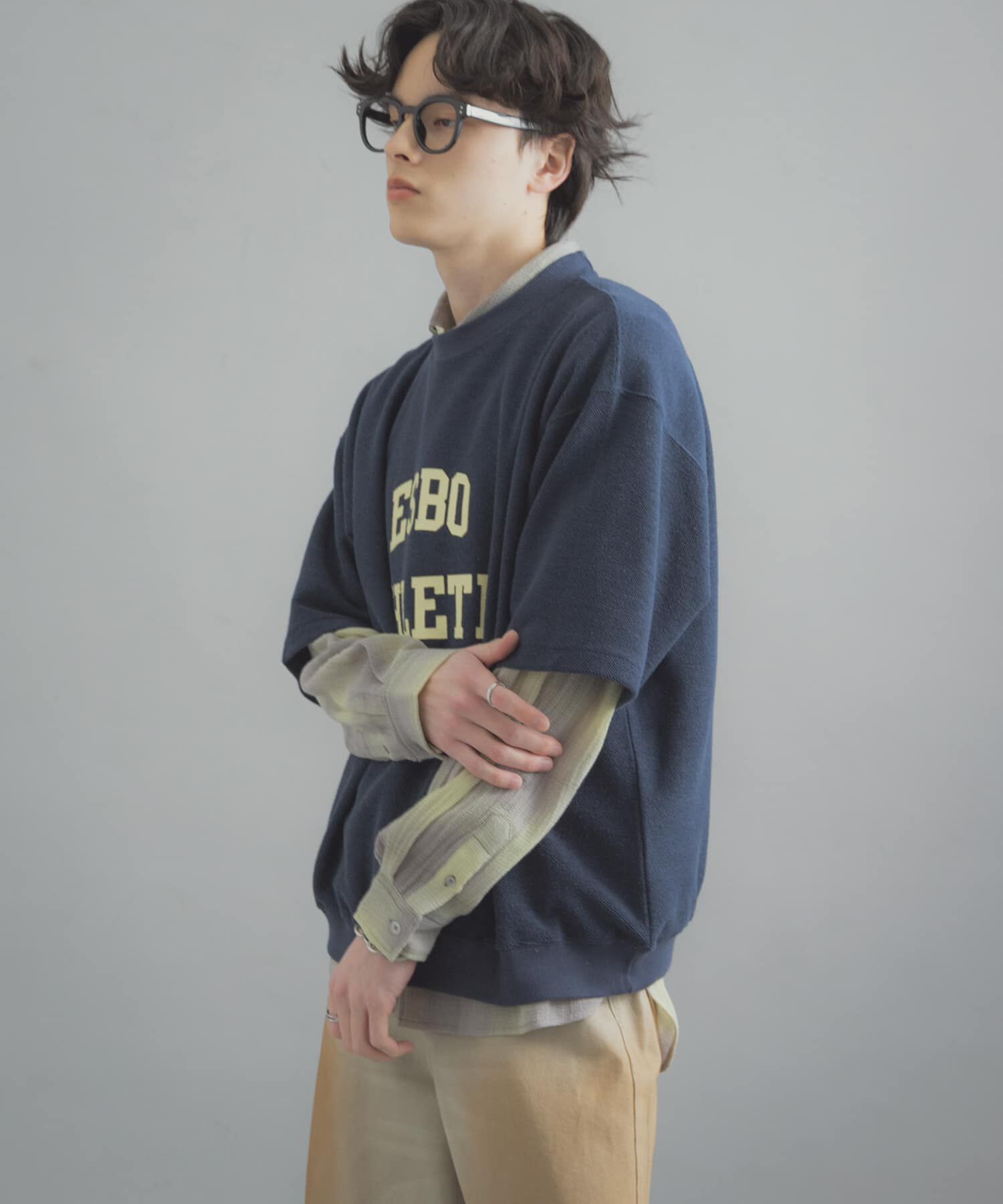 SENSE OF PLACE by URBAN RESEARCH「カレッジスウェットショートスリーブTシャツ」|スウェット・ジャージ|