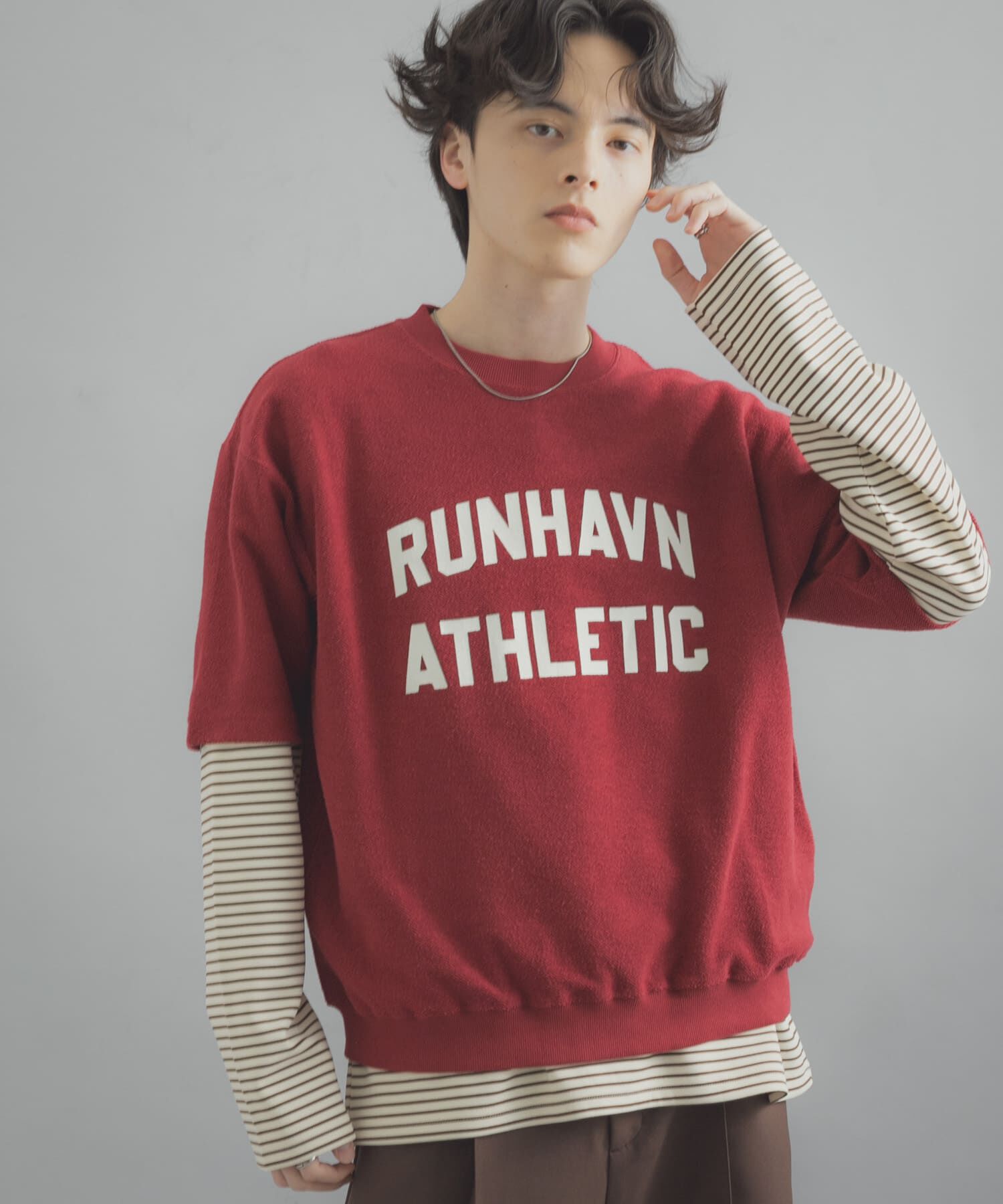 SENSE OF PLACE by URBAN RESEARCH「カレッジスウェットショートスリーブTシャツ」|スウェット・ジャージ|