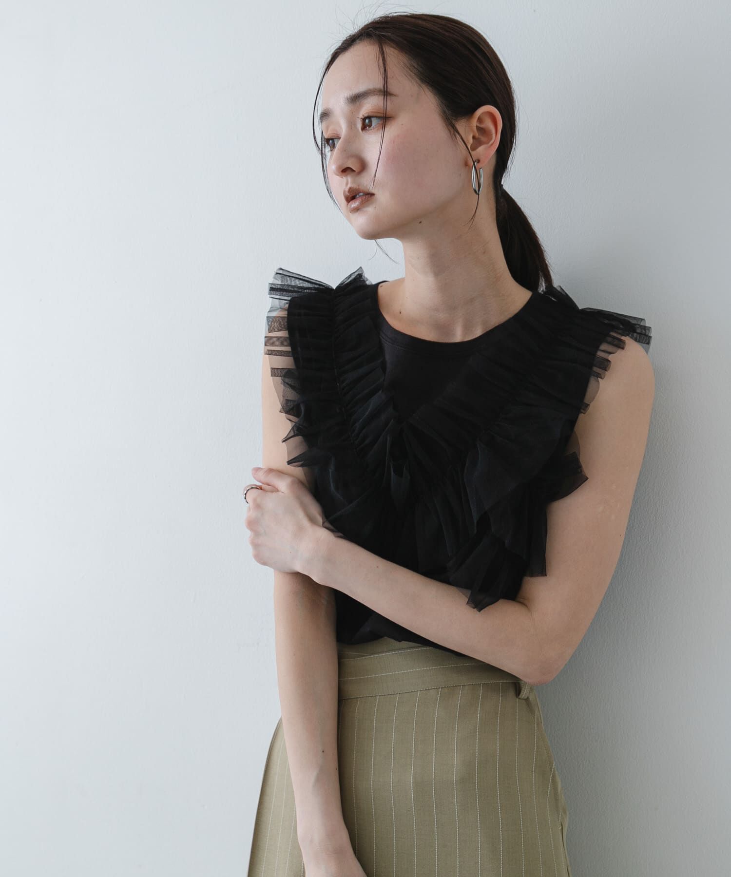 SENSE OF PLACE by URBAN RESEARCH「フリルデザインカットトップ」|Tシャツ・カットソー|