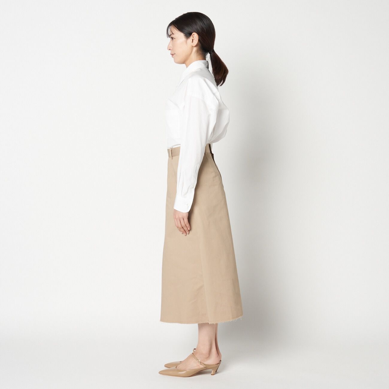 HELIOPOLE「HELIOPOLE COTTON TWILL FLARE SKIRT」|スカート|