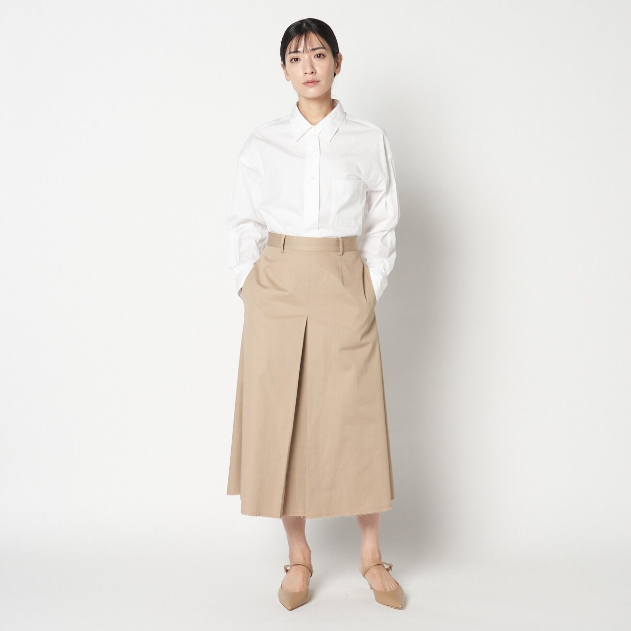 HELIOPOLE「HELIOPOLE COTTON TWILL FLARE SKIRT」|スカート|