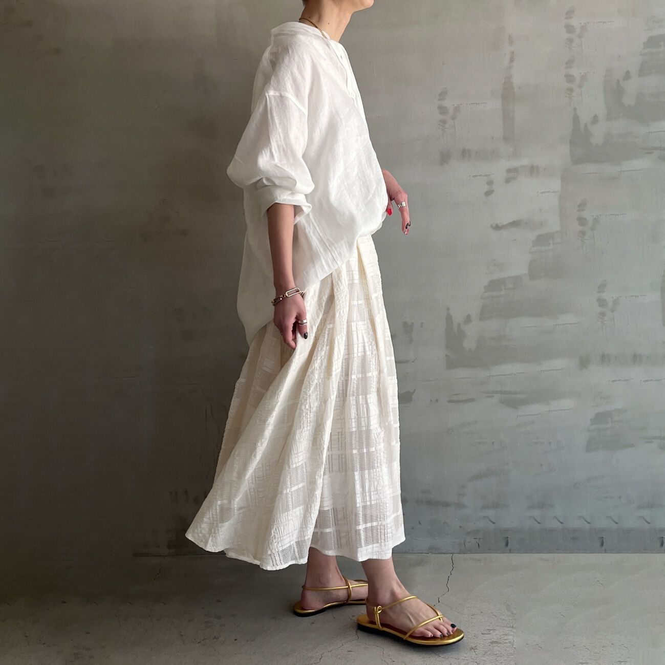 HELIOPOLE「HELIOPOLE LACE GATHERED SKIRT」|スカート|