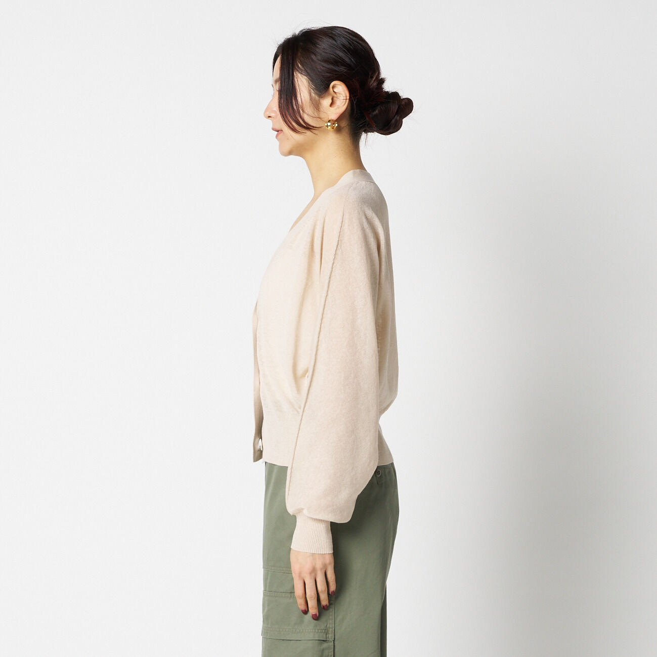 HELIOPOLE「HELIOPOLE SHEER LINEN KNIT V NECK CARDIGAN」|ニット・セーター|