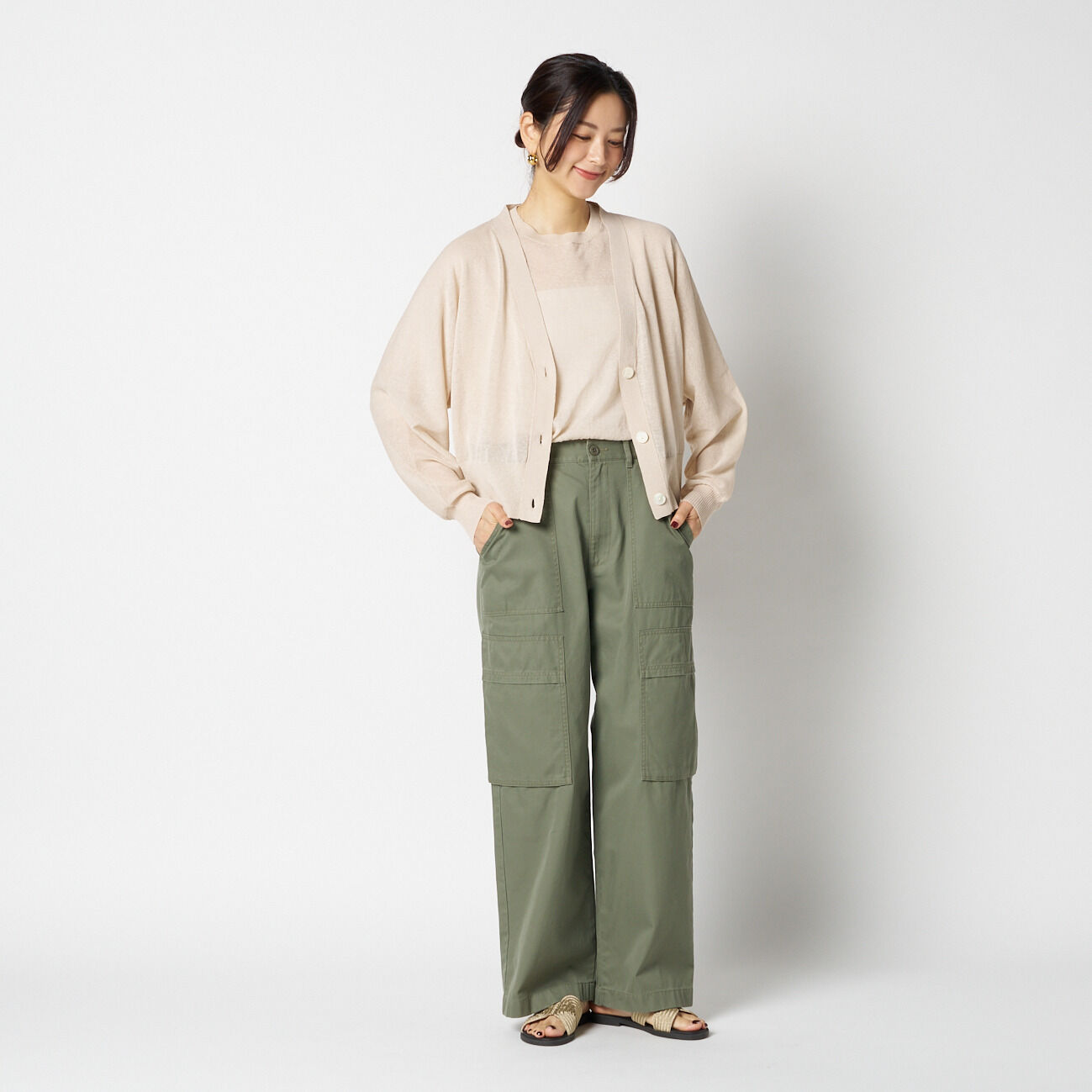 HELIOPOLE「HELIOPOLE SHEER LINEN KNIT V NECK CARDIGAN」|ニット・セーター|