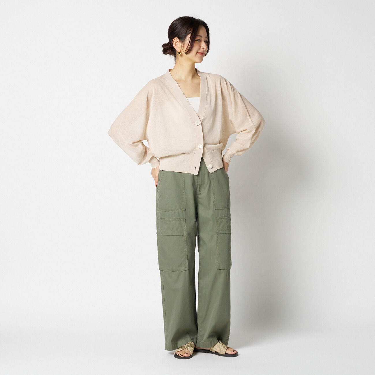 HELIOPOLE「HELIOPOLE SHEER LINEN KNIT V NECK CARDIGAN」|ニット・セーター|