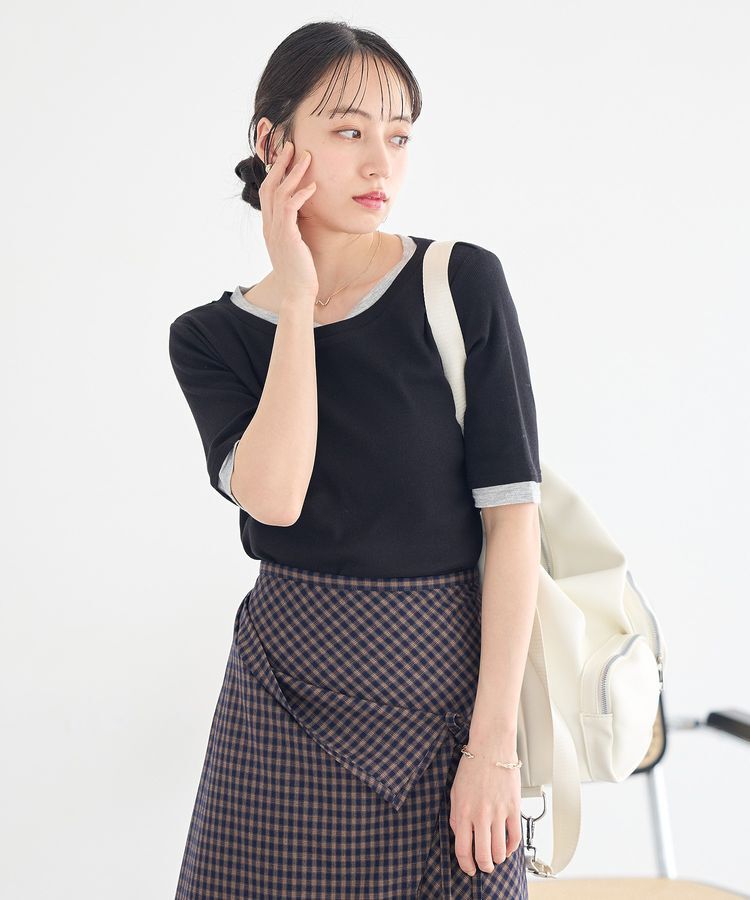 earth music&ecology「レイヤードライクバイカラープルオーバー」|Tシャツ・カットソー|