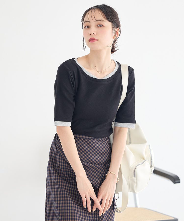 earth music&ecology「レイヤードライクバイカラープルオーバー」|Tシャツ・カットソー|