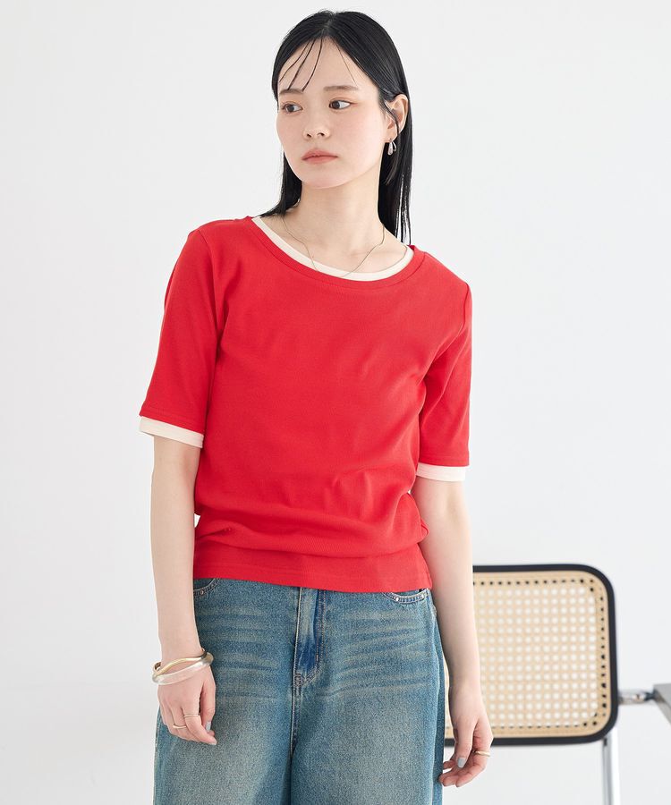 earth music&ecology「レイヤードライクバイカラープルオーバー」|Tシャツ・カットソー|
