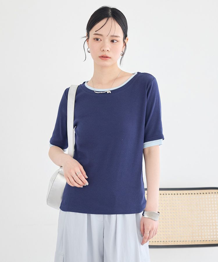 earth music&ecology「レイヤードライクバイカラープルオーバー」|Tシャツ・カットソー|