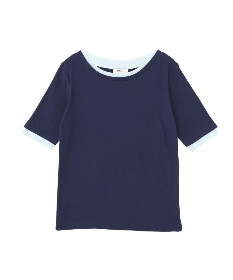 earth music&ecology「レイヤードライクバイカラープルオーバー」|Tシャツ・カットソー|