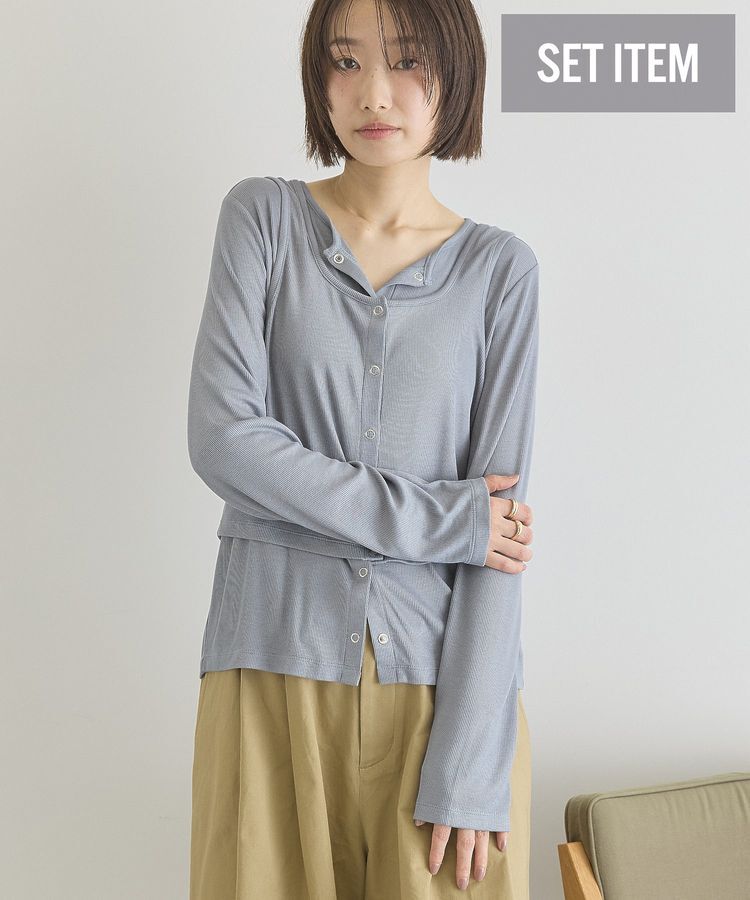 AMERICAN HOLIC「【2点セット】カーディガン+タンクトップ」|カーディガン|Gray