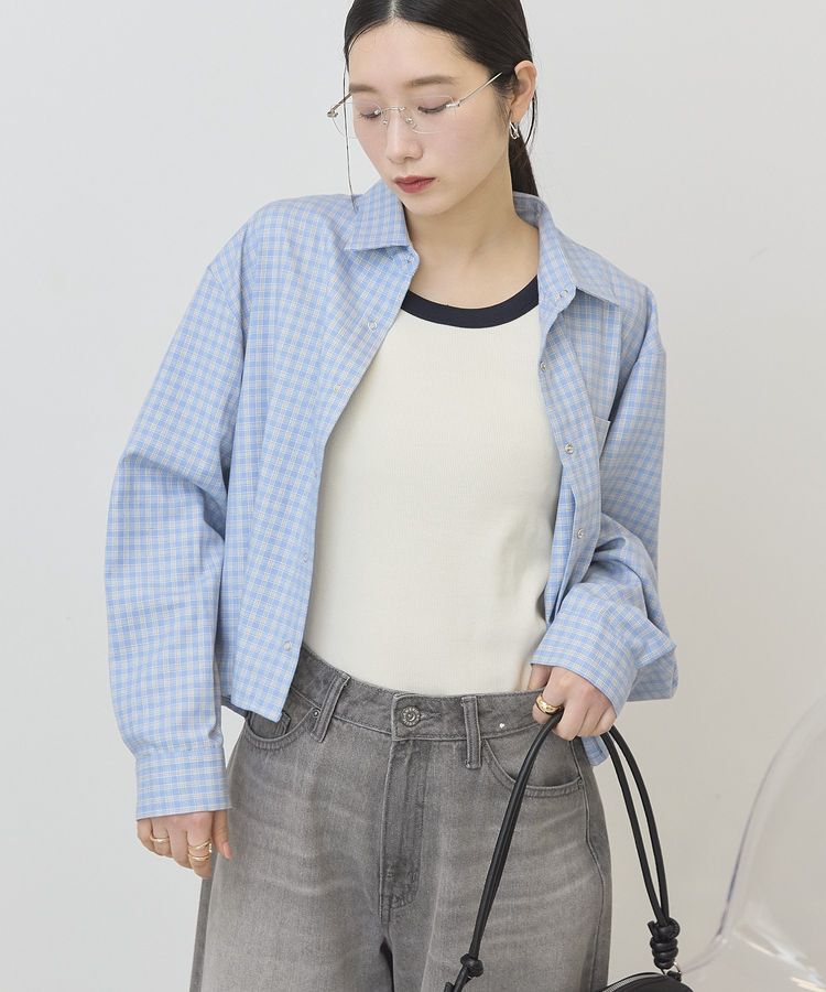 AMERICAN HOLIC「ミニチェックショート丈シャツ」|シャツ・ブラウス|