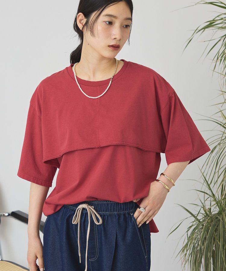 AMERICAN HOLIC「レイヤード風加工Tシャツ」|Tシャツ・カットソー|Red