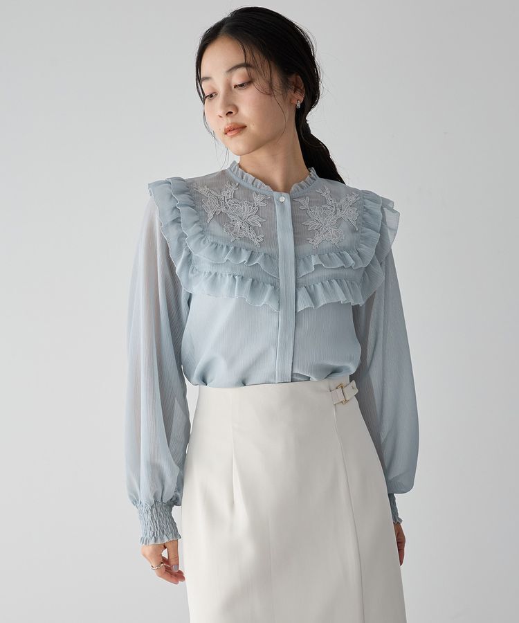 YECCA VECCA「ラッフルレースブラウス」|シャツ・ブラウス|