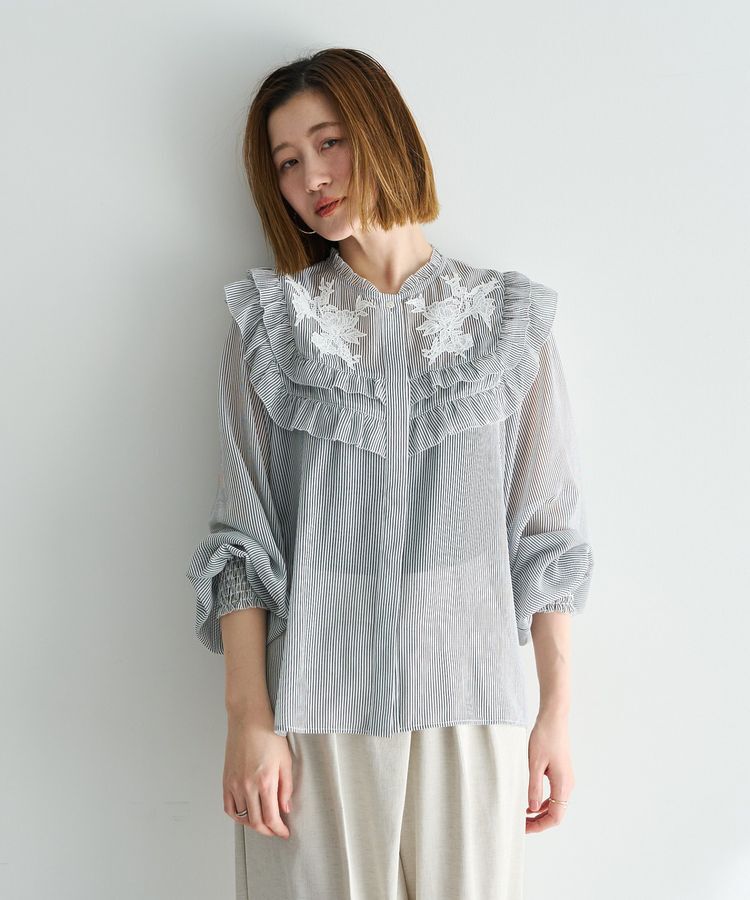 YECCA VECCA「ラッフルレースブラウス」|シャツ・ブラウス|