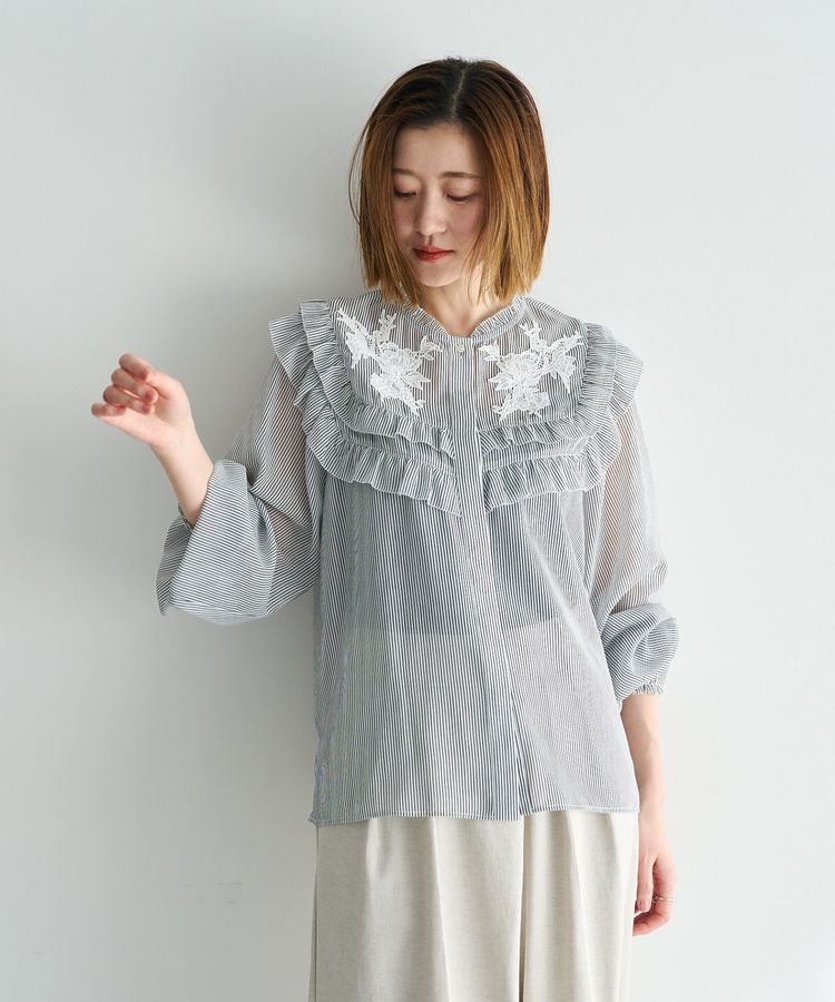 YECCA VECCA「ラッフルレースブラウス」|シャツ・ブラウス|