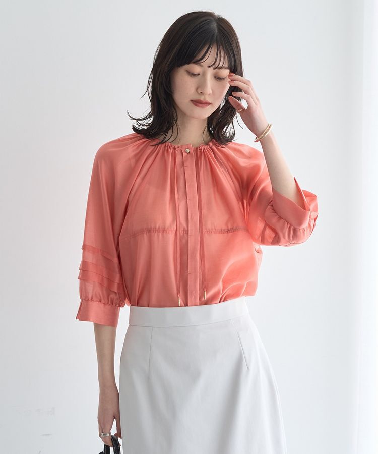 YECCA VECCA「タックスリーブシアーシャツ」|シャツ・ブラウス|