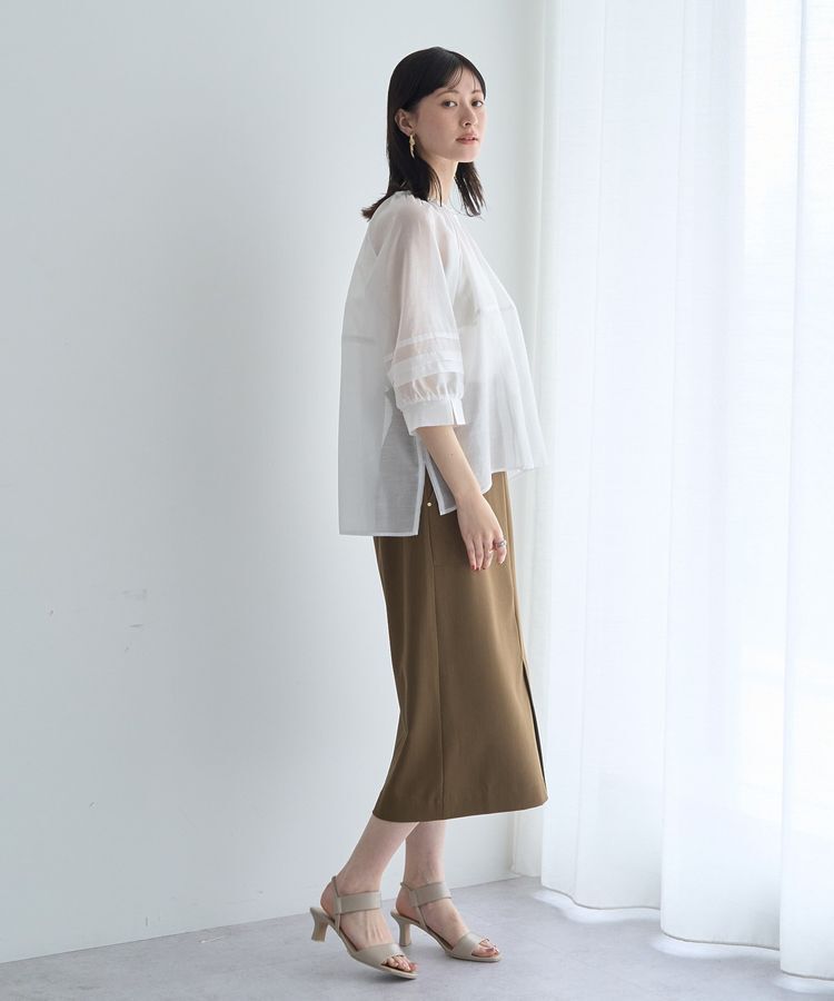 YECCA VECCA「タックスリーブシアーシャツ」|シャツ・ブラウス|