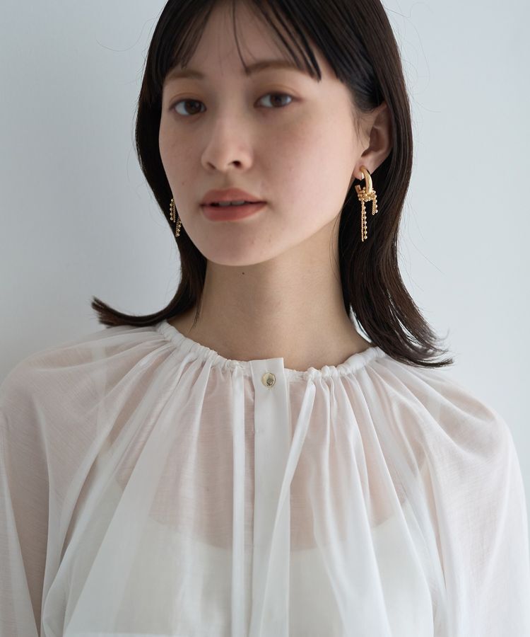 YECCA VECCA「タックスリーブシアーシャツ」|シャツ・ブラウス|