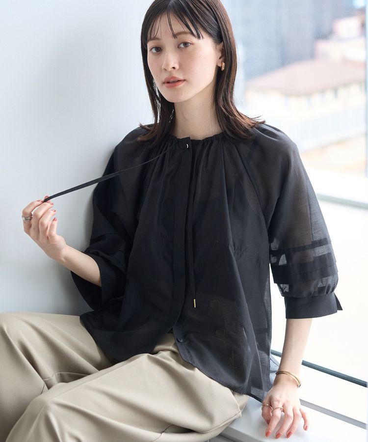 YECCA VECCA「タックスリーブシアーシャツ」|シャツ・ブラウス|