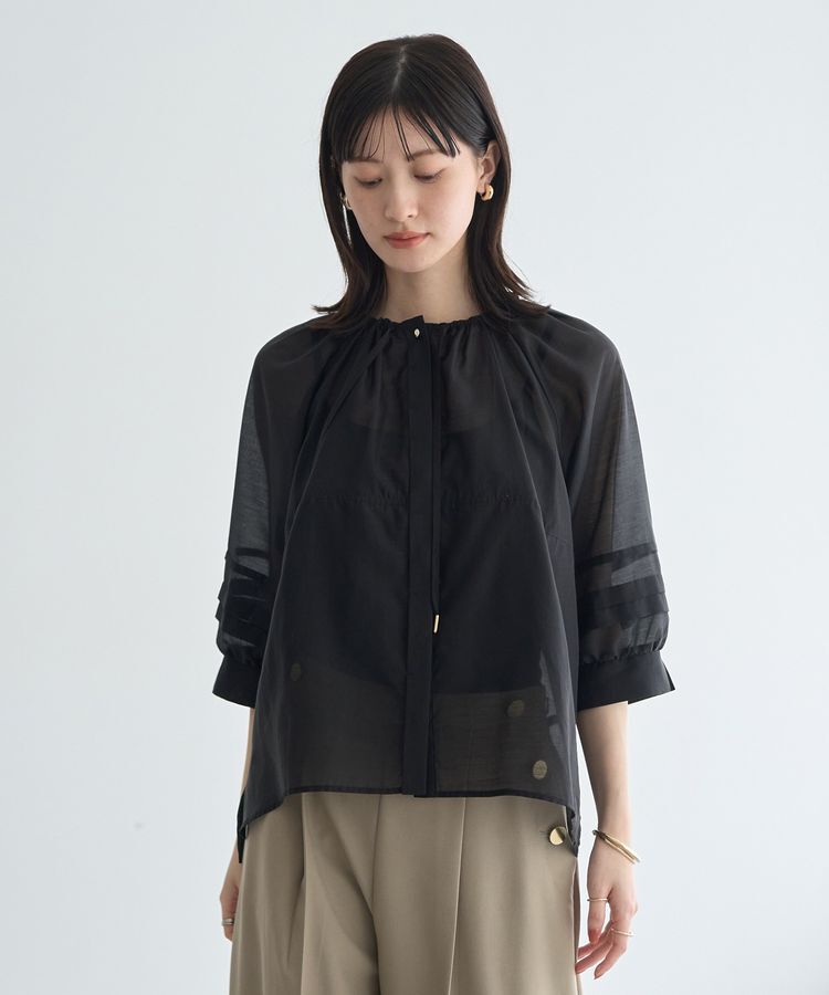 YECCA VECCA「タックスリーブシアーシャツ」|シャツ・ブラウス|