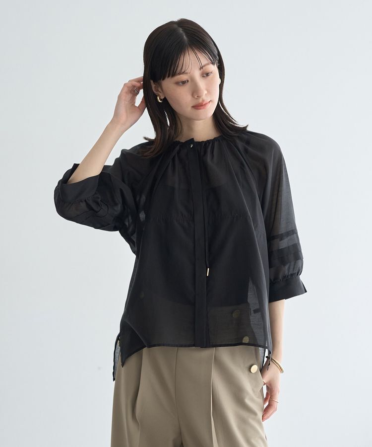 YECCA VECCA「タックスリーブシアーシャツ」|シャツ・ブラウス|