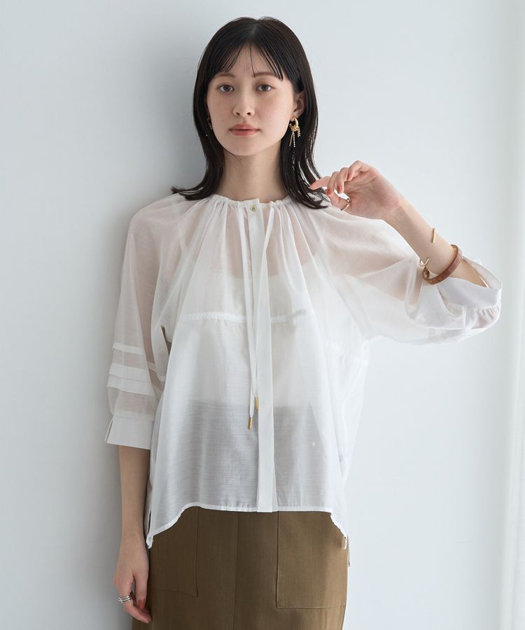 YECCA VECCA「タックスリーブシアーシャツ」|シャツ・ブラウス|