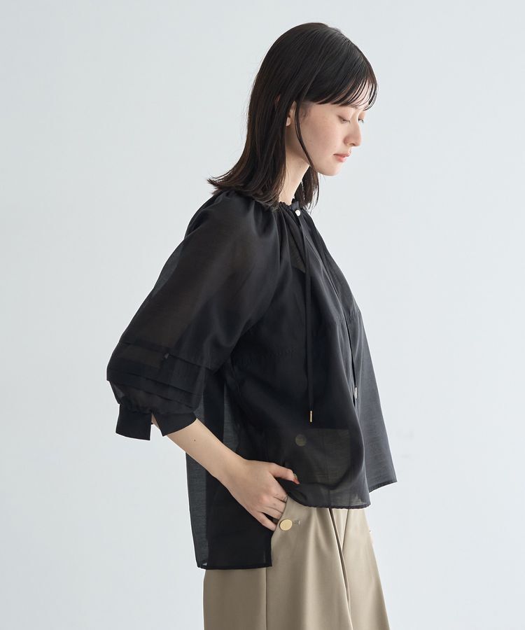 YECCA VECCA「タックスリーブシアーシャツ」|シャツ・ブラウス|