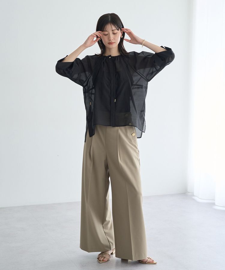 YECCA VECCA「タックスリーブシアーシャツ」|シャツ・ブラウス|