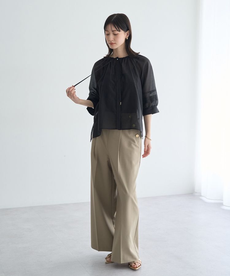 YECCA VECCA「タックスリーブシアーシャツ」|シャツ・ブラウス|
