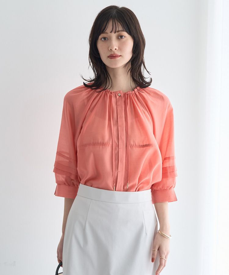 YECCA VECCA「タックスリーブシアーシャツ」|シャツ・ブラウス|