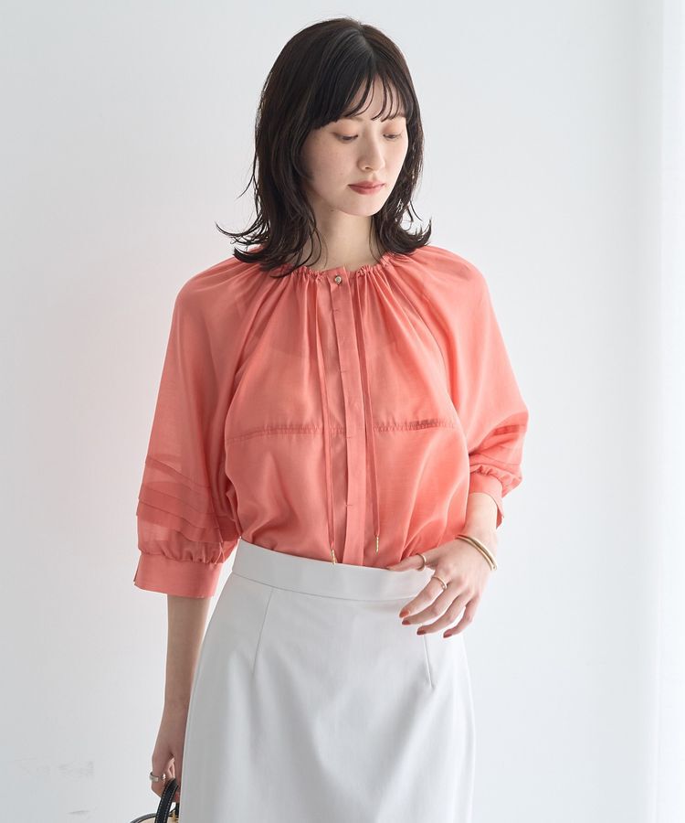 YECCA VECCA「タックスリーブシアーシャツ」|シャツ・ブラウス|