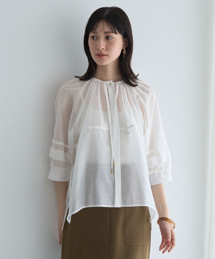 YECCA VECCA「タックスリーブシアーシャツ」|シャツ・ブラウス|