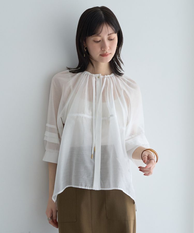 YECCA VECCA「タックスリーブシアーシャツ」|シャツ・ブラウス|