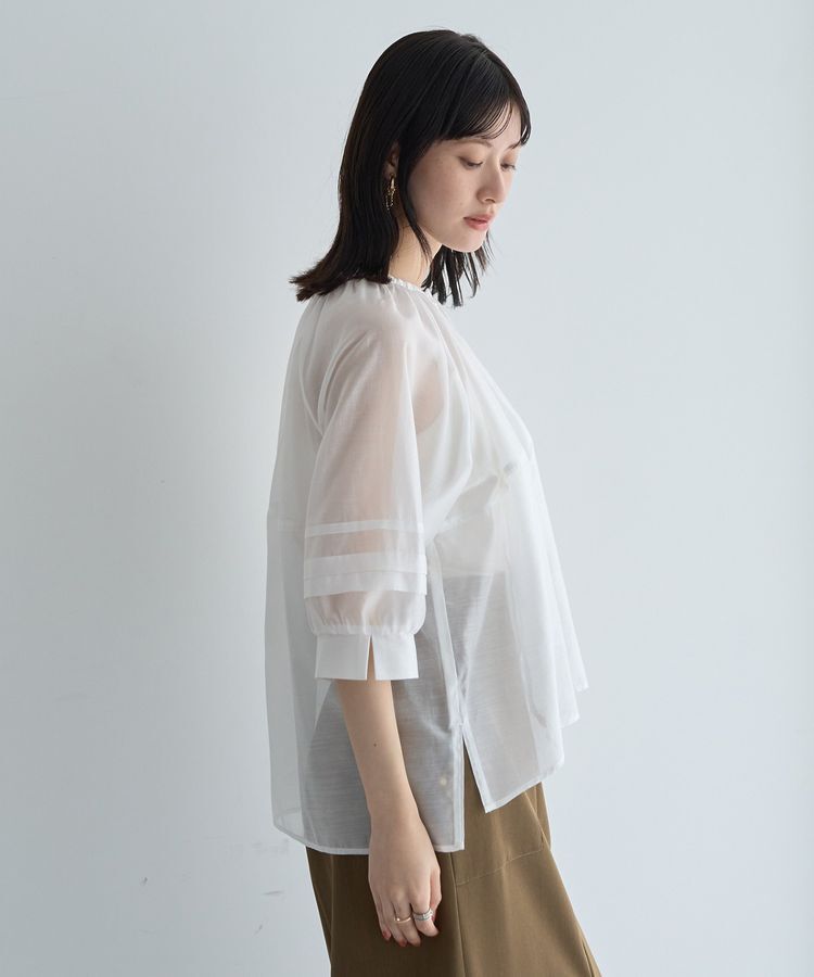 YECCA VECCA「タックスリーブシアーシャツ」|シャツ・ブラウス|