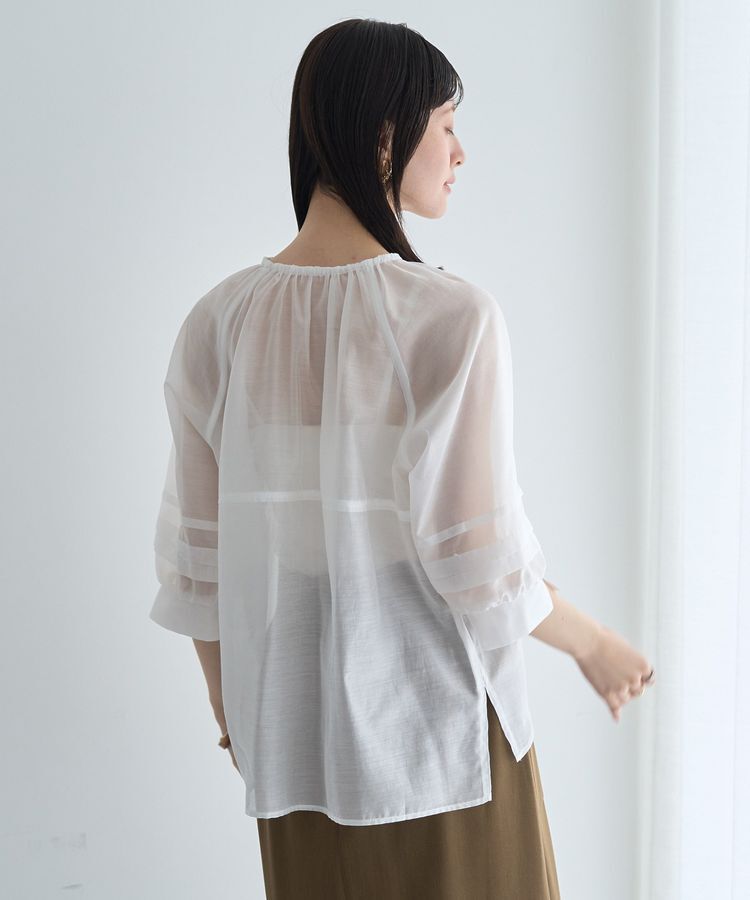 YECCA VECCA「タックスリーブシアーシャツ」|シャツ・ブラウス|