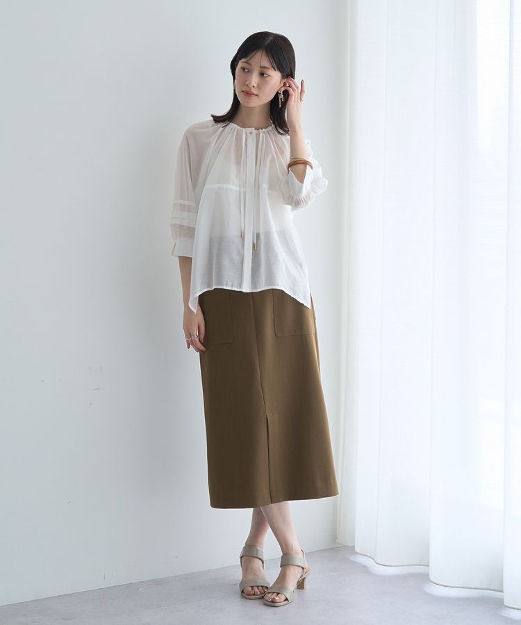 YECCA VECCA「タックスリーブシアーシャツ」|シャツ・ブラウス|