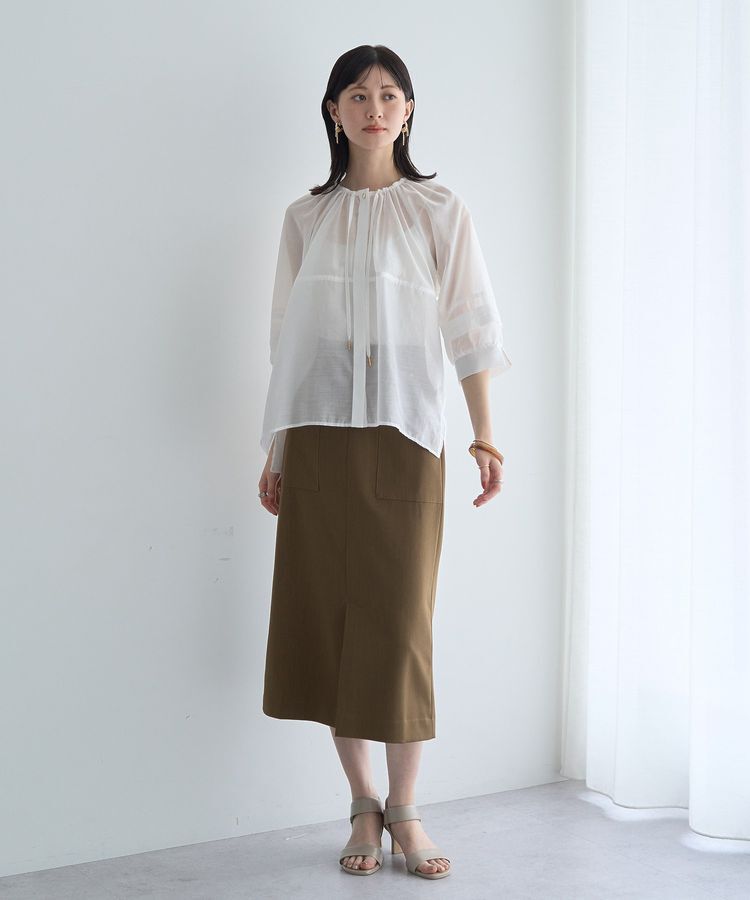 YECCA VECCA「タックスリーブシアーシャツ」|シャツ・ブラウス|