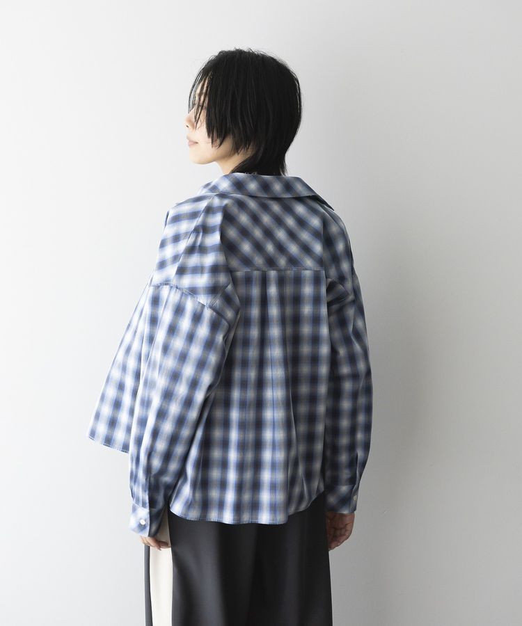 GARAGE OF GOOD CLOTHING「オンブレチェックショート丈シャツ」|シャツ・ブラウス|