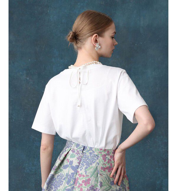 LOULOU WILLOUGHBY「パールネックレスＴシャツ」|Tシャツ・カットソー|