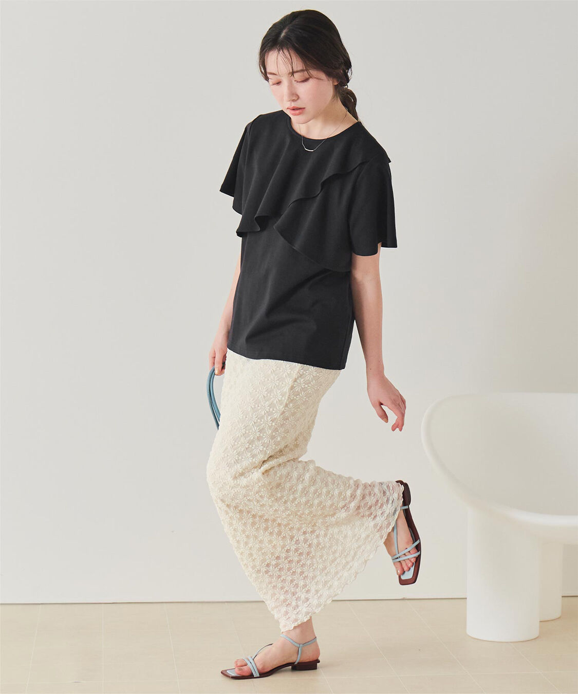 titivate「機能性カットソーフレアデザイントップス」|Tシャツ・カットソー|