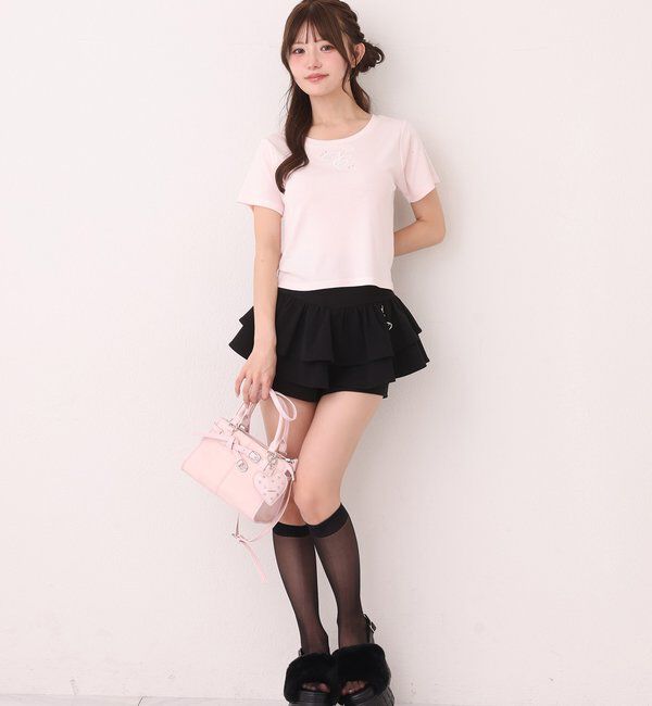  「【SMサイズ展開あり】バックレースアップティアードスカパン」|スカート|