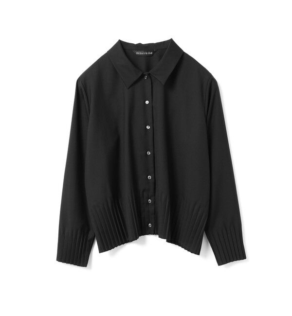 mizuiro ind「mizuiro ind プリーツヘムシャツ」|シャツ・ブラウス|ブラック