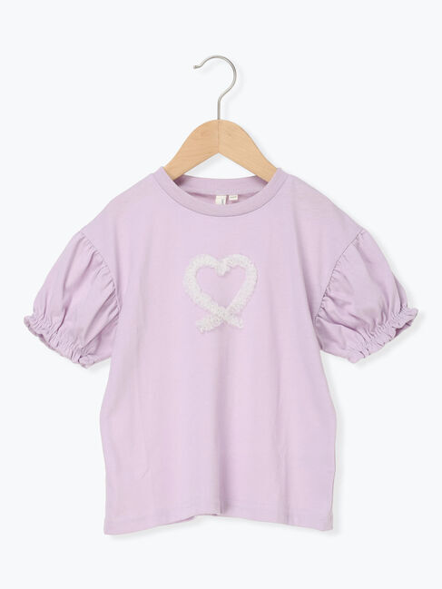 Samansa Mos2 Lagom「【吸水速乾】チュールハートTシャツ」|Tシャツ・カットソー|