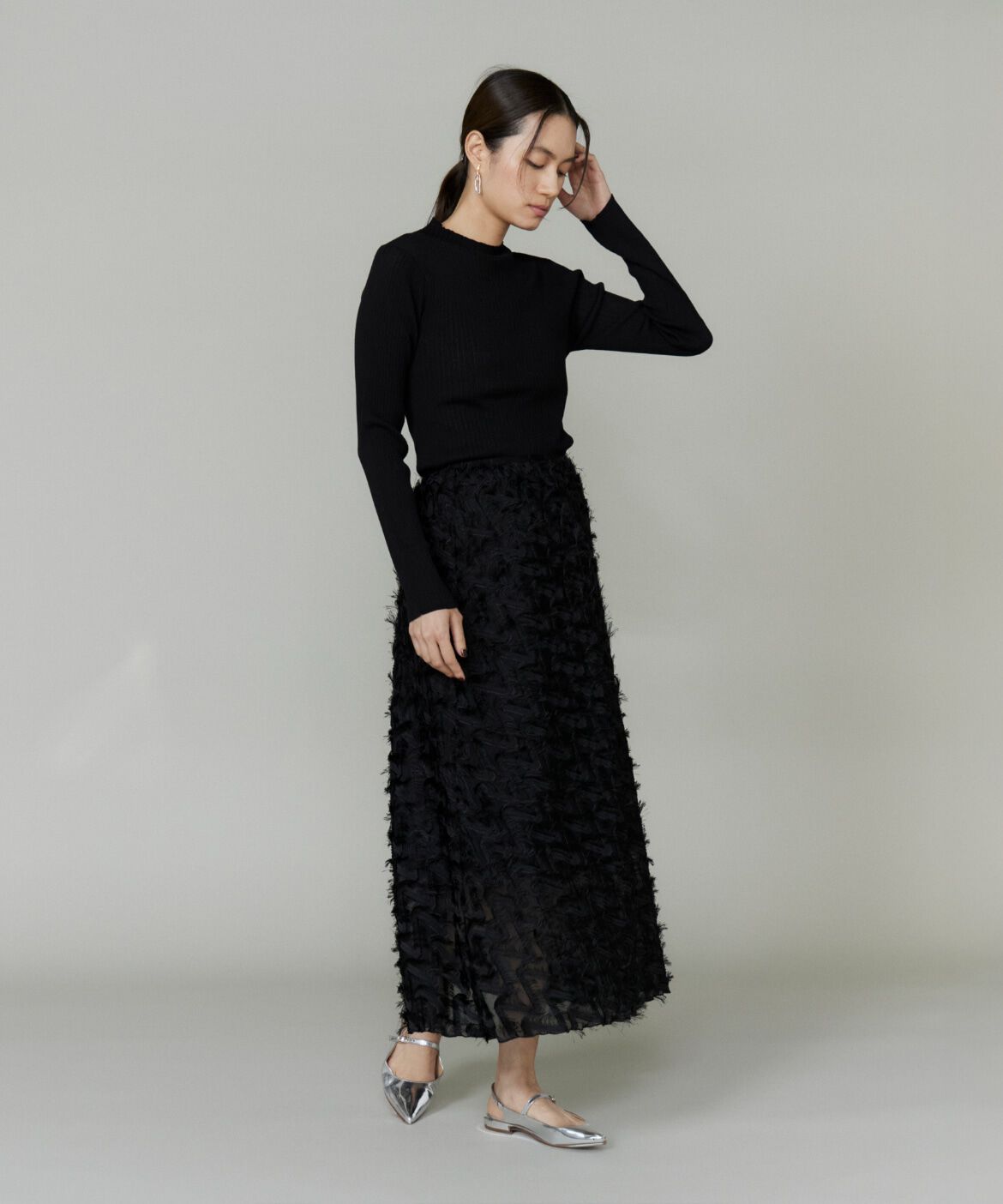 INED「シアーハイネックプルオーバー《YVON》」|ニット・セーター|