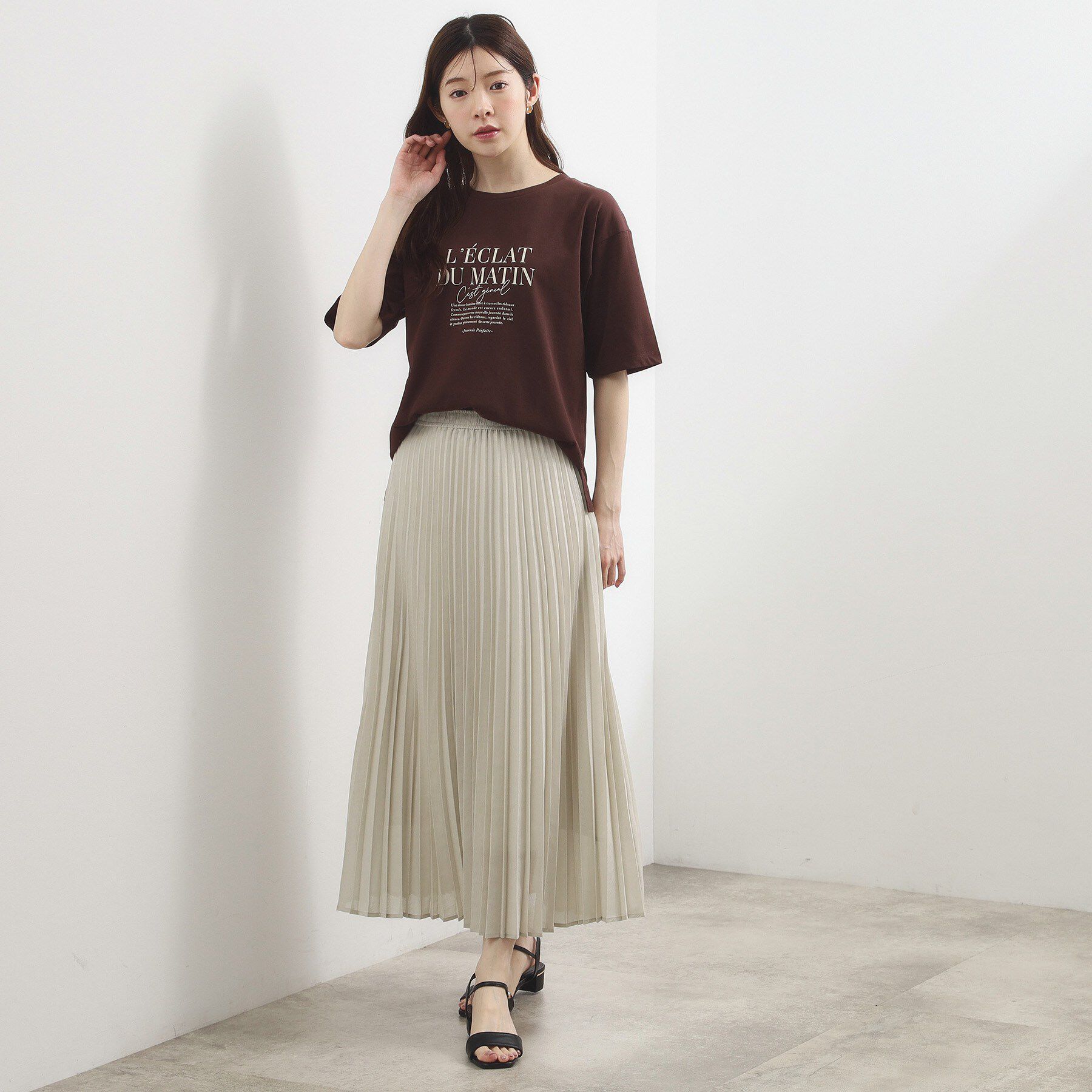 grove「【体型カバー・洗える】ドライタッチプリーツスカート」|スカート|