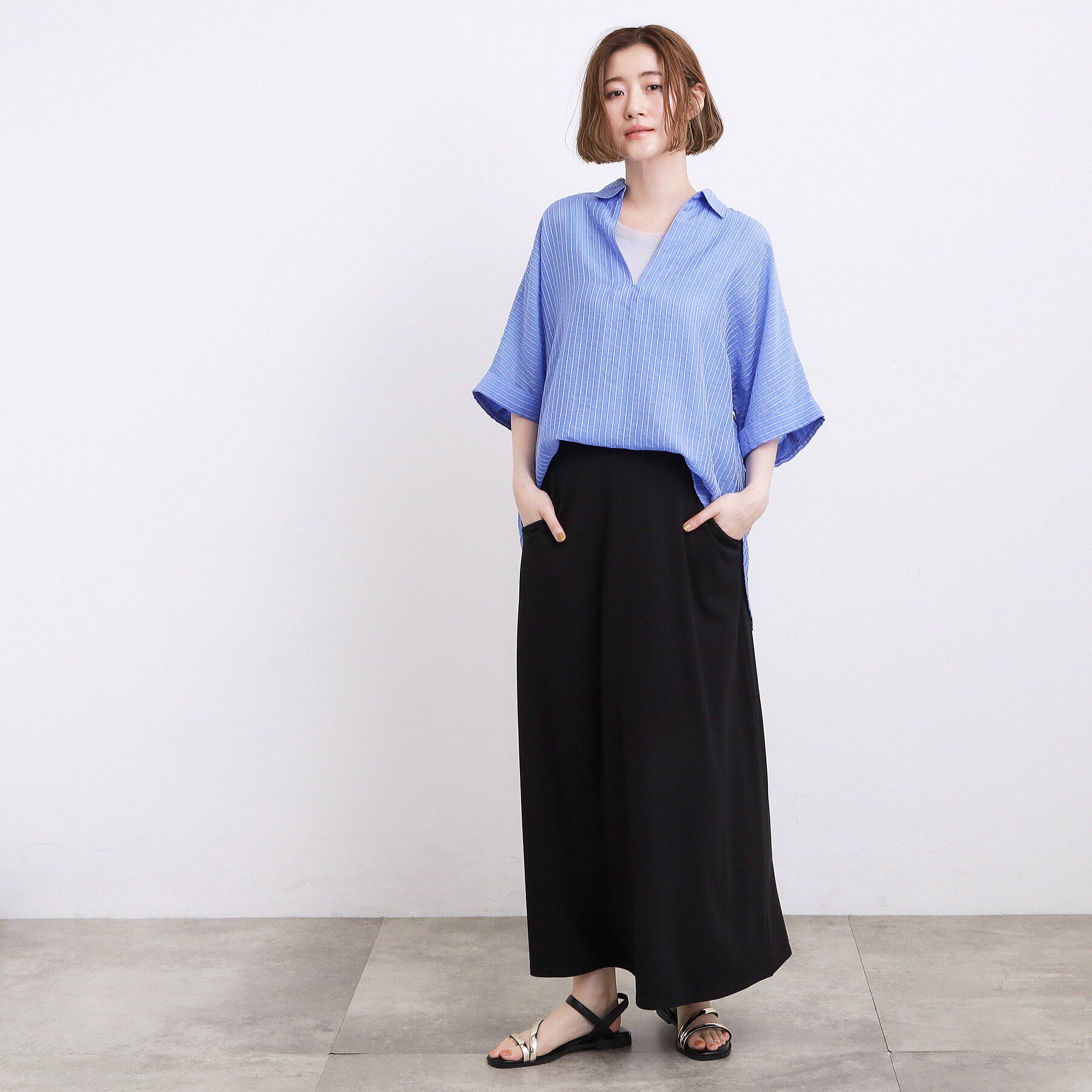 grove「【洗濯機◎・体型カバー】ON/OFF使える、シアースキッパーシャツ」|シャツ・ブラウス|