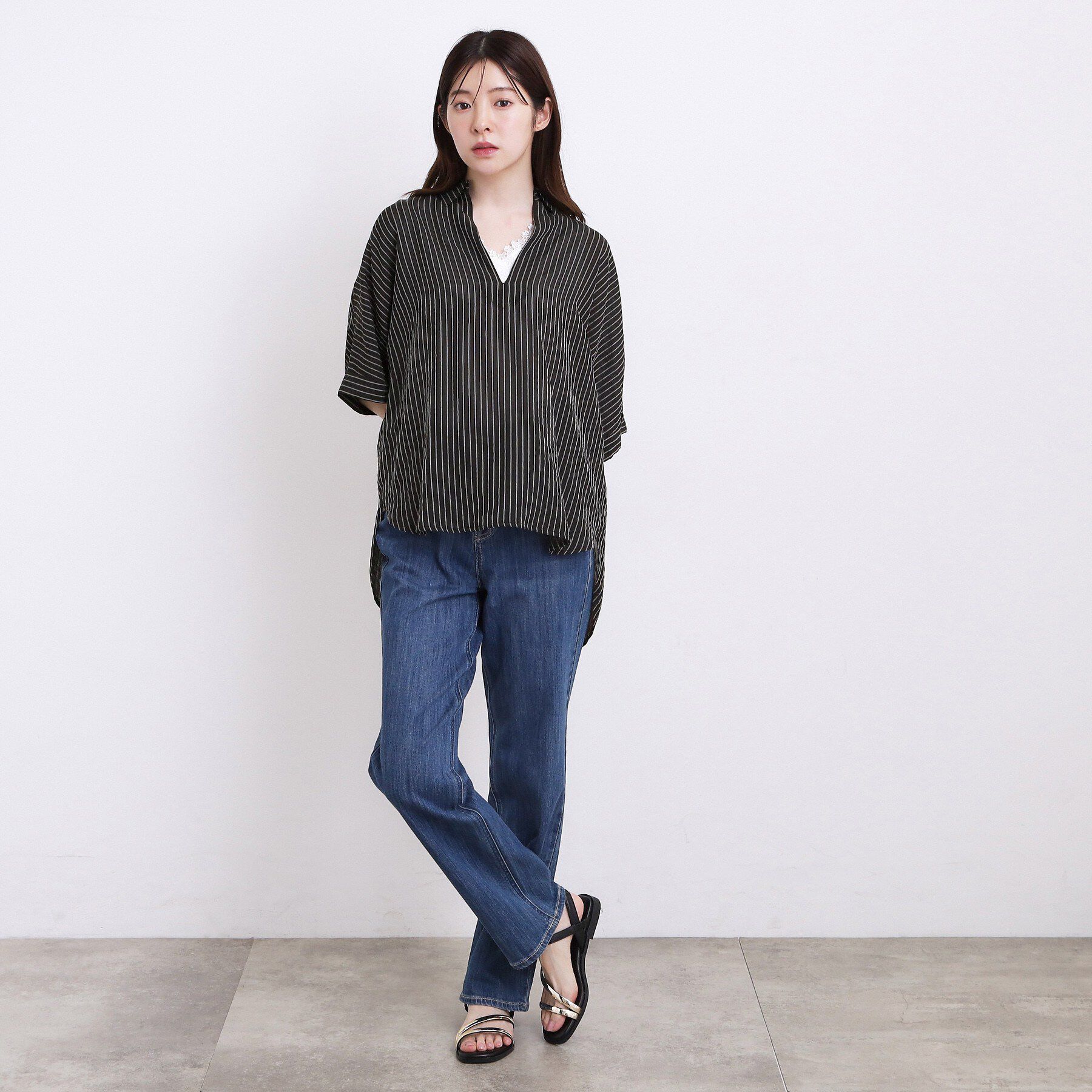 grove「【洗濯機◎・体型カバー】ON/OFF使える、シアースキッパーシャツ」|シャツ・ブラウス|