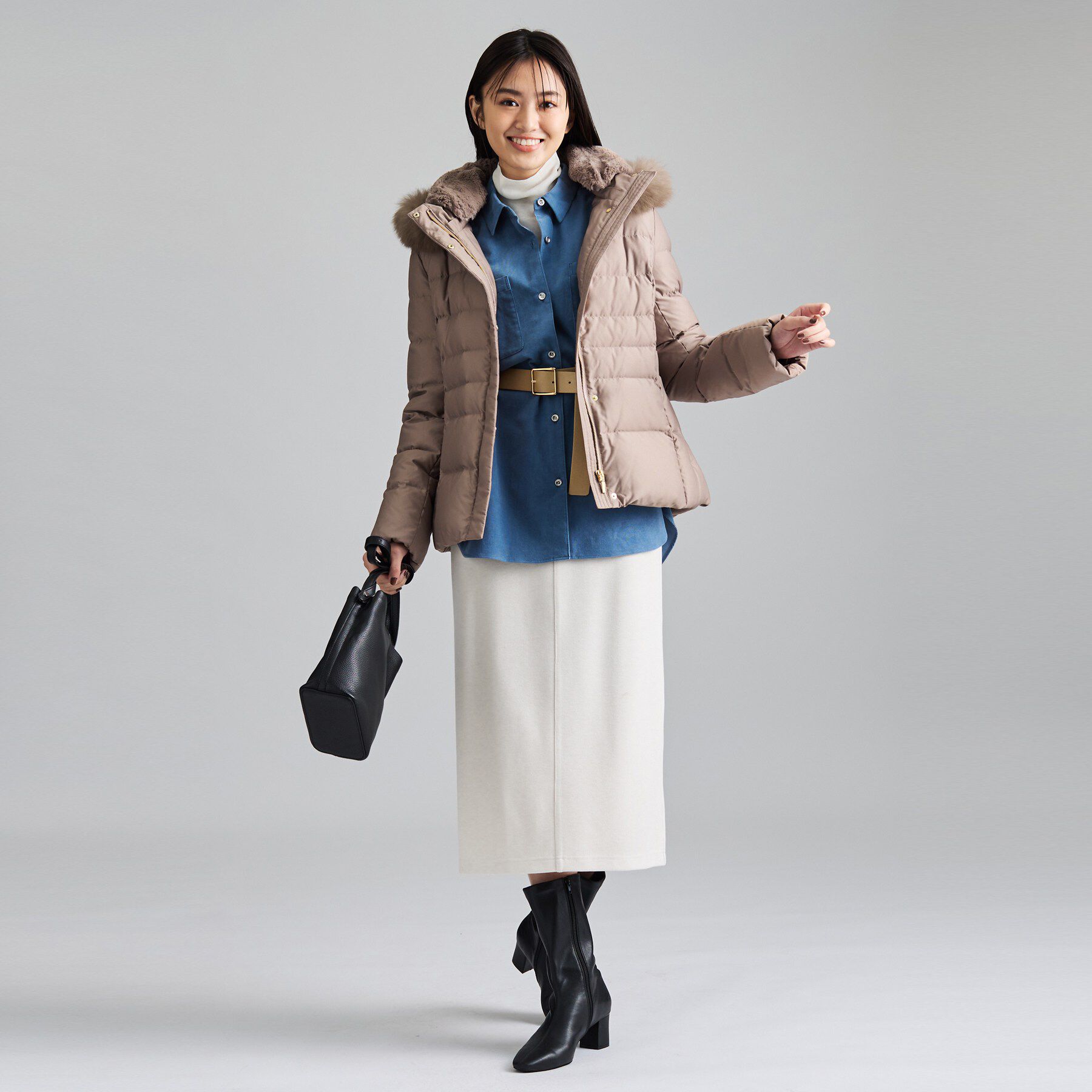 INDIVI「【名品／撥水／抗菌防臭】ショート丈リサイクルダウンコート」|ダウン|